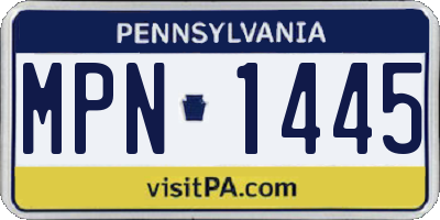 PA license plate MPN1445