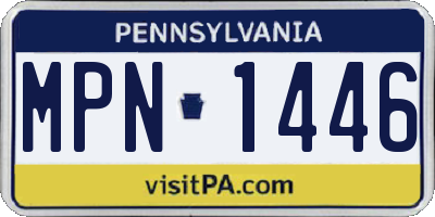 PA license plate MPN1446