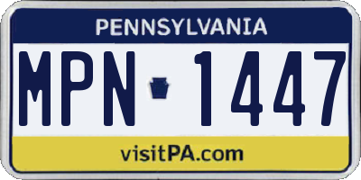 PA license plate MPN1447
