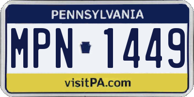 PA license plate MPN1449