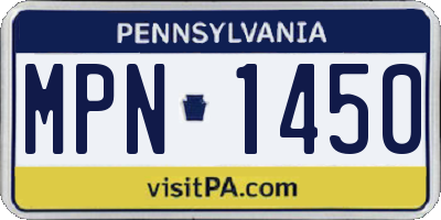 PA license plate MPN1450