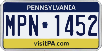 PA license plate MPN1452