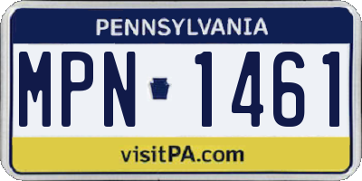 PA license plate MPN1461