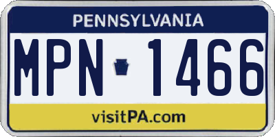 PA license plate MPN1466