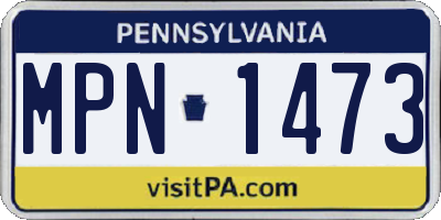 PA license plate MPN1473