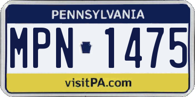 PA license plate MPN1475