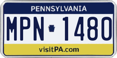 PA license plate MPN1480