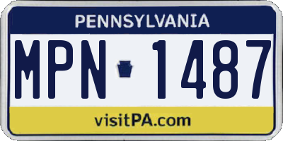 PA license plate MPN1487