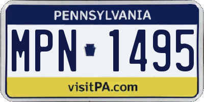 PA license plate MPN1495