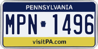 PA license plate MPN1496