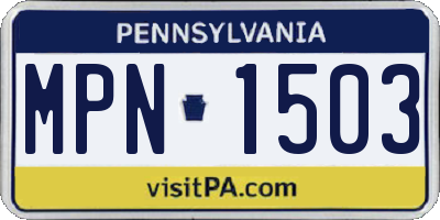 PA license plate MPN1503