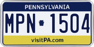 PA license plate MPN1504