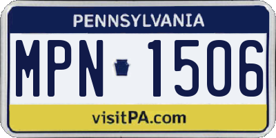PA license plate MPN1506