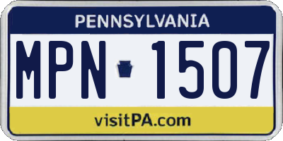 PA license plate MPN1507