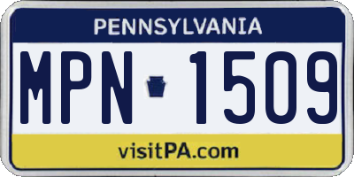 PA license plate MPN1509