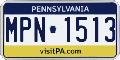 PA license plate MPN1513