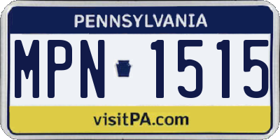 PA license plate MPN1515