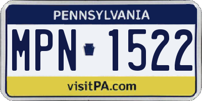 PA license plate MPN1522