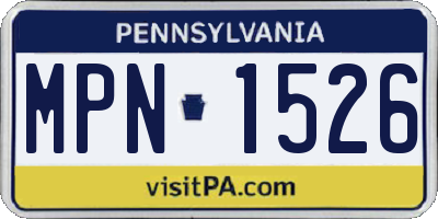 PA license plate MPN1526