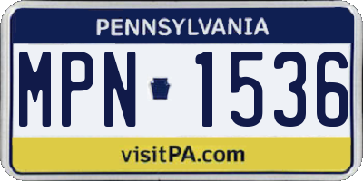 PA license plate MPN1536