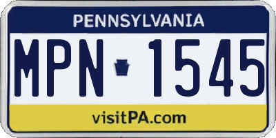 PA license plate MPN1545