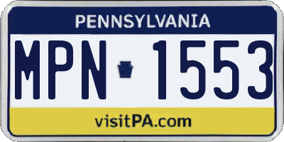 PA license plate MPN1553