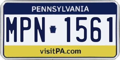 PA license plate MPN1561