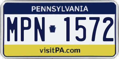 PA license plate MPN1572