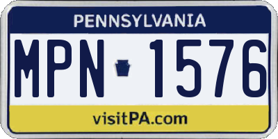 PA license plate MPN1576