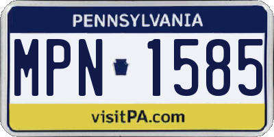 PA license plate MPN1585