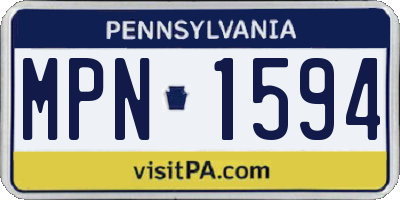PA license plate MPN1594