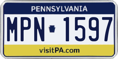 PA license plate MPN1597