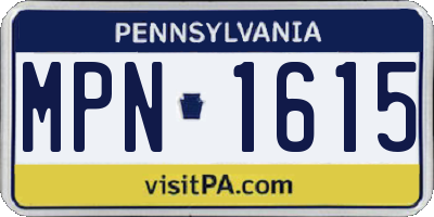 PA license plate MPN1615