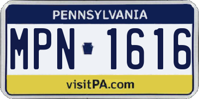 PA license plate MPN1616