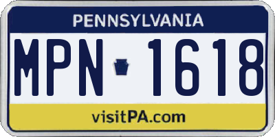 PA license plate MPN1618