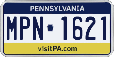 PA license plate MPN1621