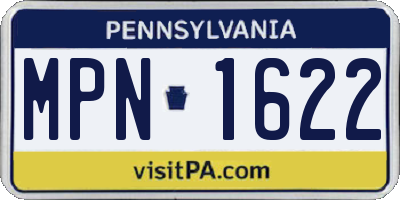 PA license plate MPN1622