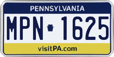 PA license plate MPN1625