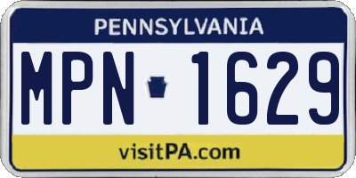 PA license plate MPN1629