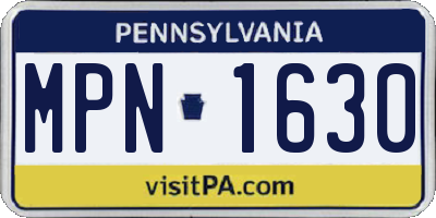 PA license plate MPN1630