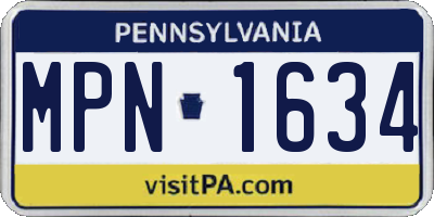 PA license plate MPN1634