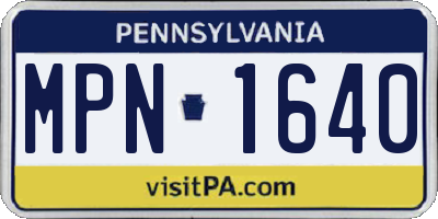 PA license plate MPN1640
