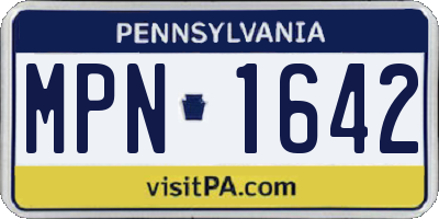 PA license plate MPN1642