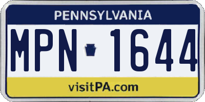 PA license plate MPN1644