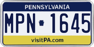 PA license plate MPN1645