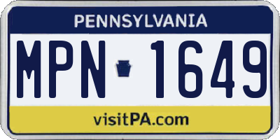 PA license plate MPN1649