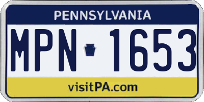 PA license plate MPN1653