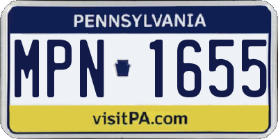 PA license plate MPN1655