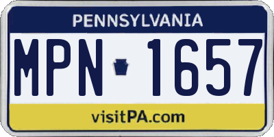 PA license plate MPN1657