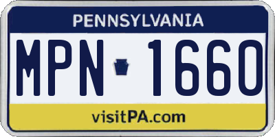 PA license plate MPN1660